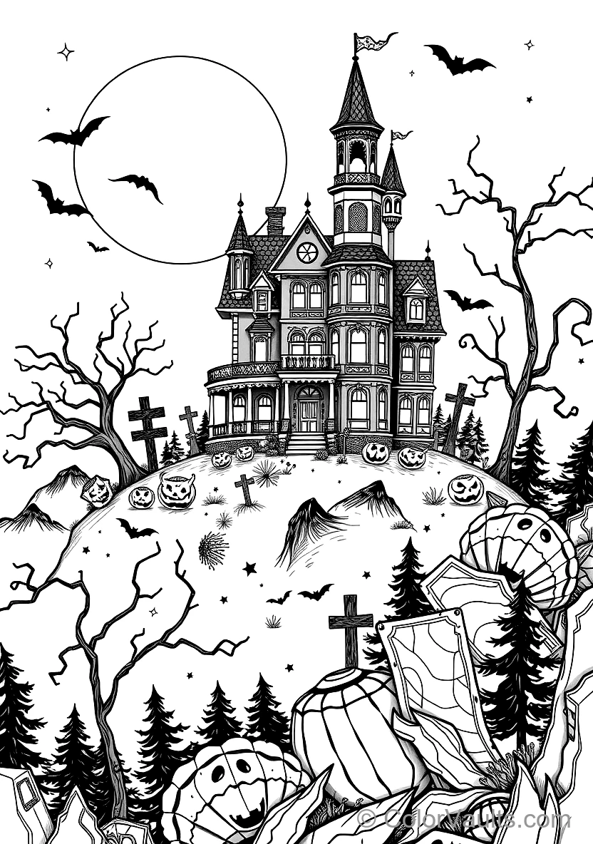 Witch Flying on Broomstick Across Moon (3)