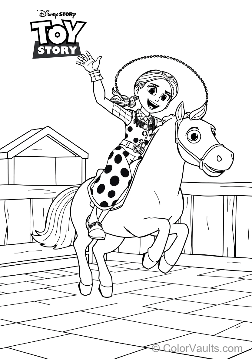 Jessie the Cowgirl Jumping Enthusiastically