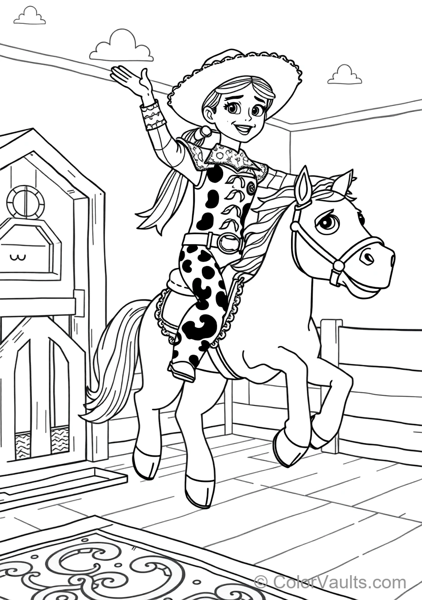 Jessie the Cowgirl Jumping Enthusiastically (Scene 5)