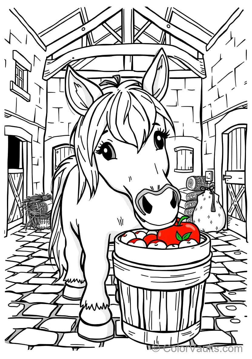 Cute Shetland Pony with Thick Fluffy Forelock Eating a