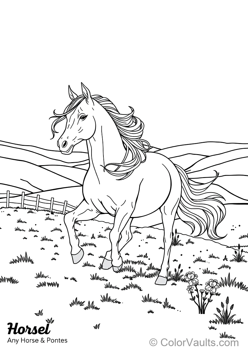 Majestic Arabian Horse with Flowing Mane and Tail
