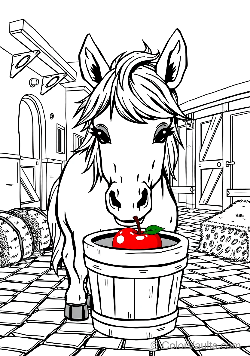 Cute Shetland Pony with Thick Fluffy Forelock Eating a (Scene 3)