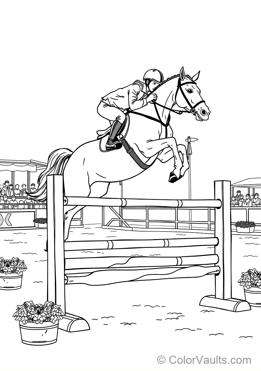 Agile Show Jumping Horse and Rider Soaring Over a (Scene 3)
