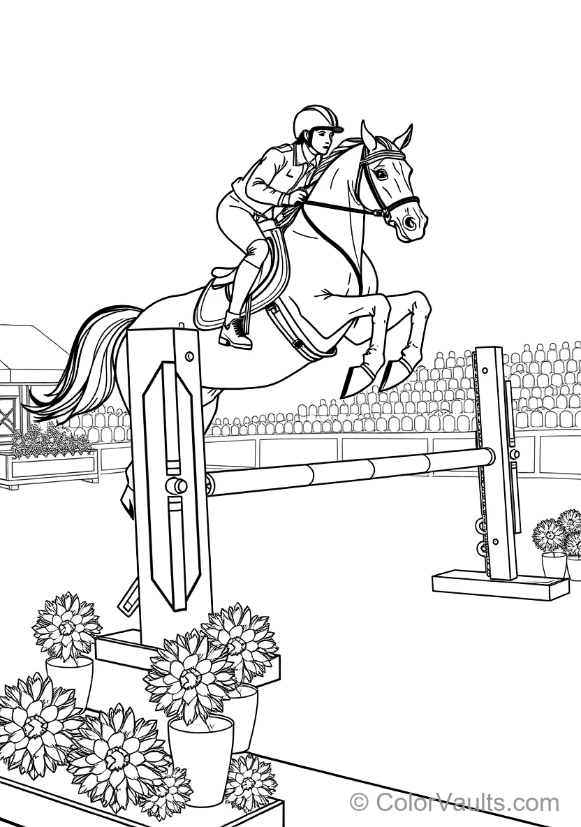Agile Show Jumping Horse and Rider Soaring Over a (Scene 4)