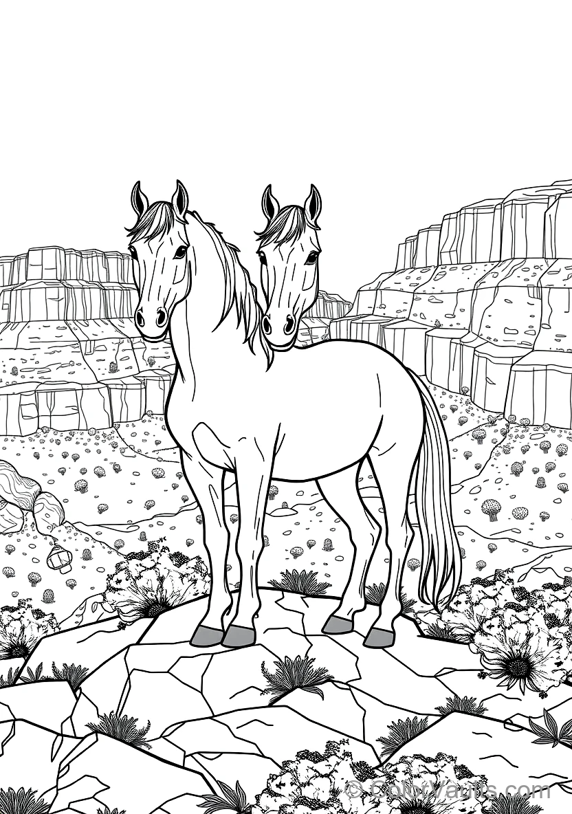 Wild Mustang Horse Standing Proud on a Rocky Desert (Scene 4)