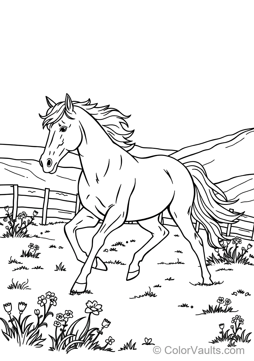 Majestic Arabian Horse with Flowing Mane and Tail (Scene 8)