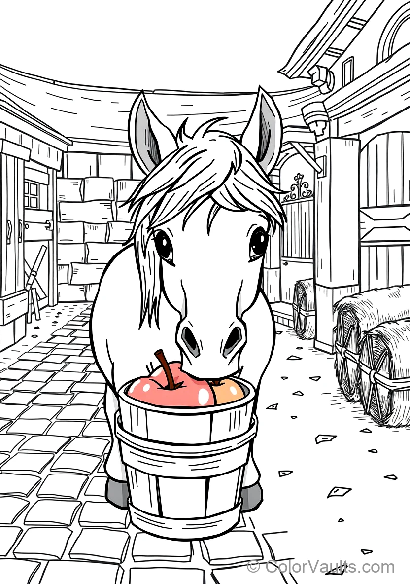 Cute Shetland Pony with Thick Fluffy Forelock Eating a (Scene 6)