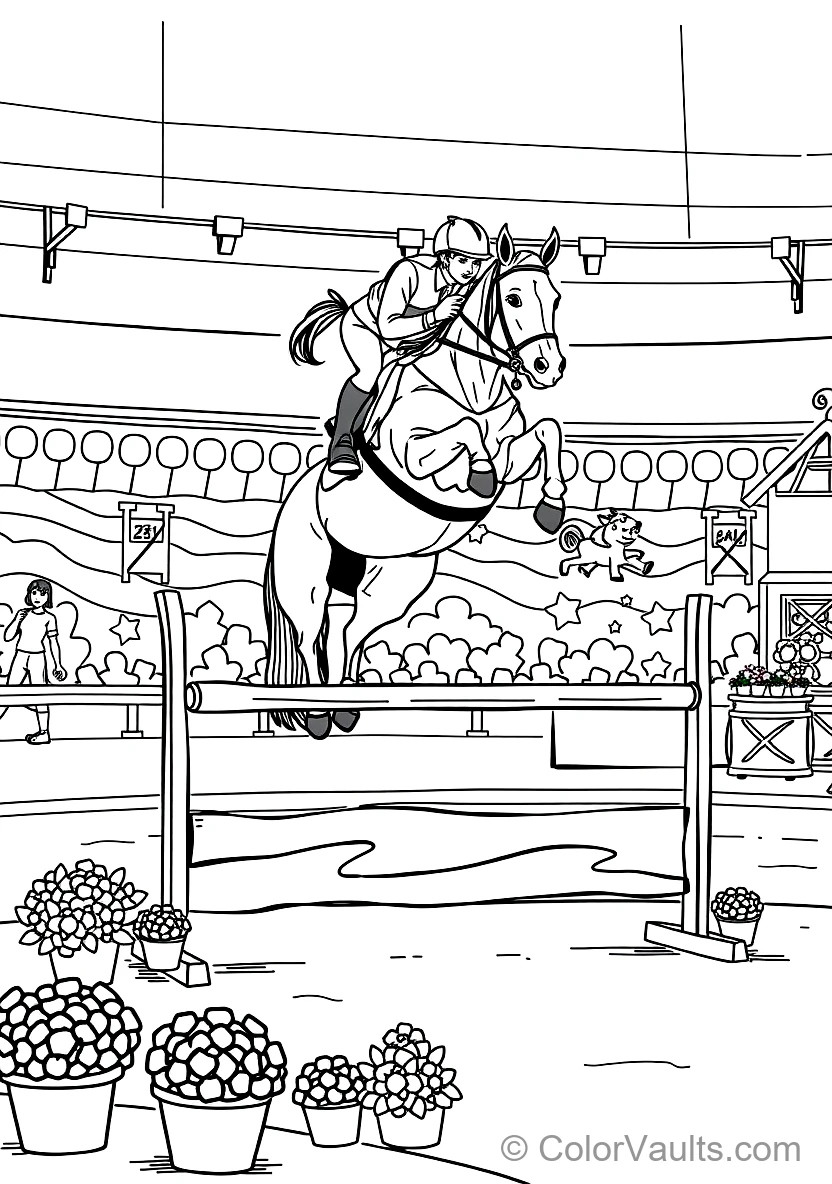 Agile Show Jumping Horse and Rider Soaring Over a (Scene 5)