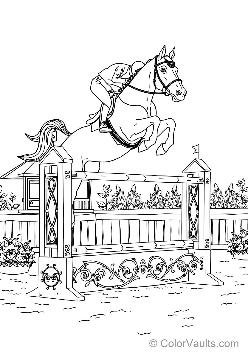 Agile Show Jumping Horse and Rider Soaring Over a (Scene 6)