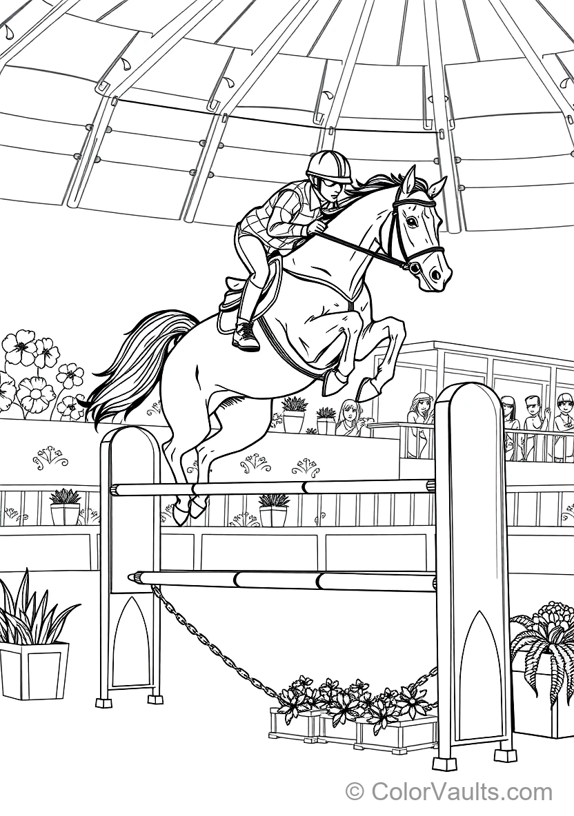 Agile Show Jumping Horse and Rider Soaring Over a (Scene 7)