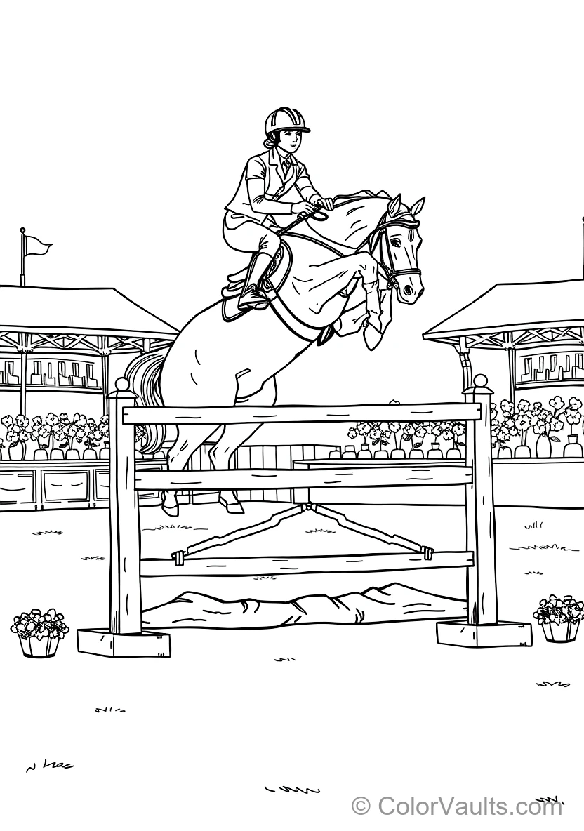 Agile Show Jumping Horse and Rider Soaring Over a (Scene 8)