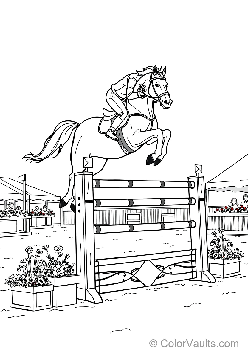 Agile Show Jumping Horse and Rider Soaring Over a (Scene 9)