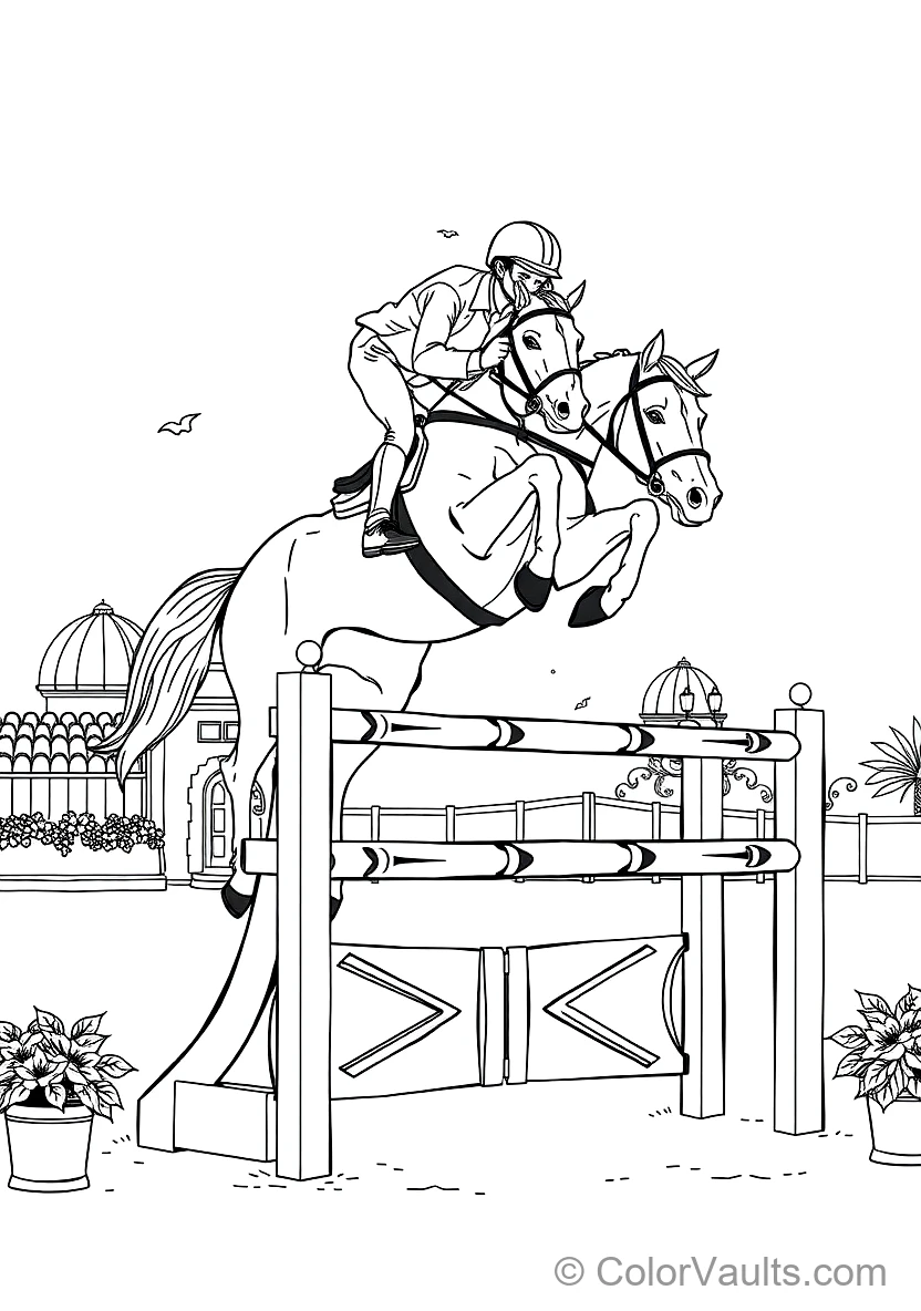 Agile Show Jumping Horse and Rider Soaring Over a (Scene 10)