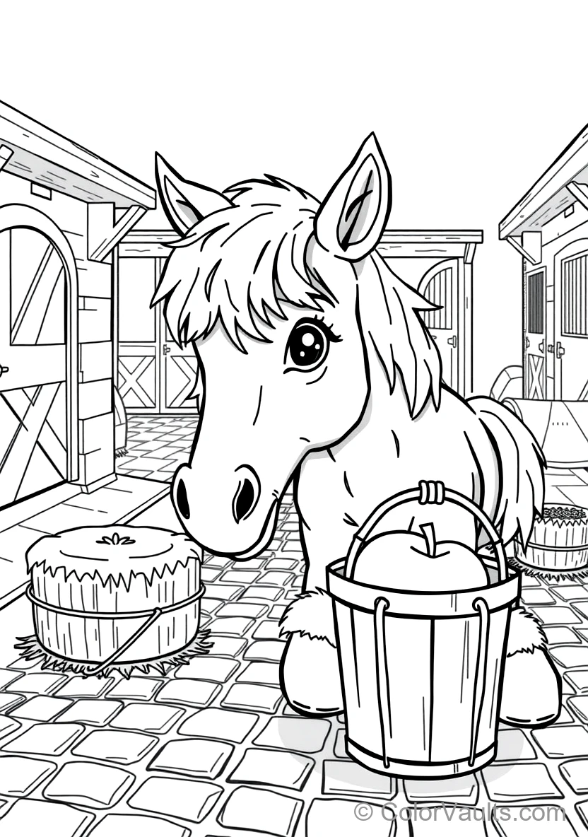 Cute Shetland Pony with Thick Fluffy Forelock Eating a (Scene 9)
