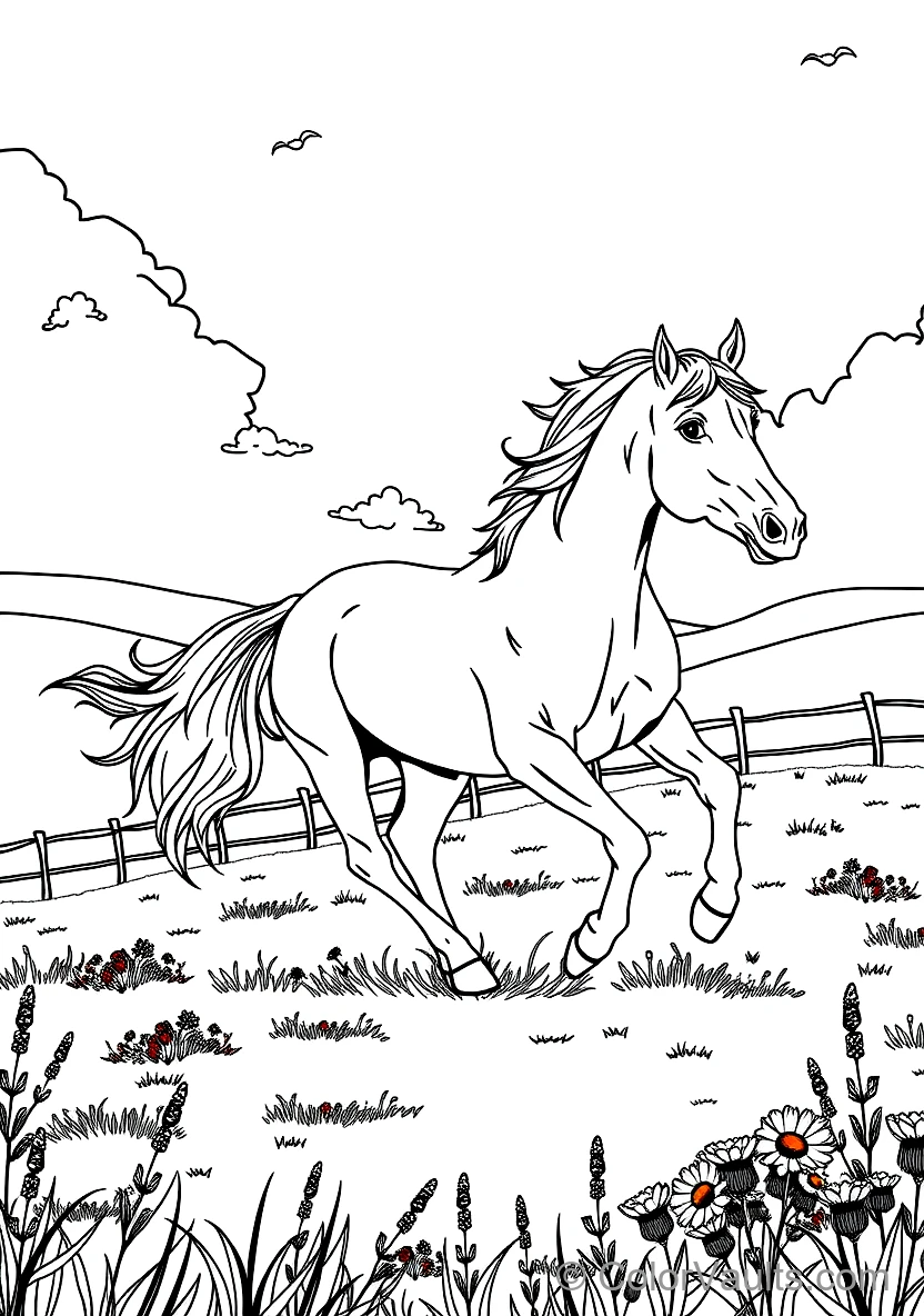 Majestic Arabian Horse with Flowing Mane and Tail (Scene 10)