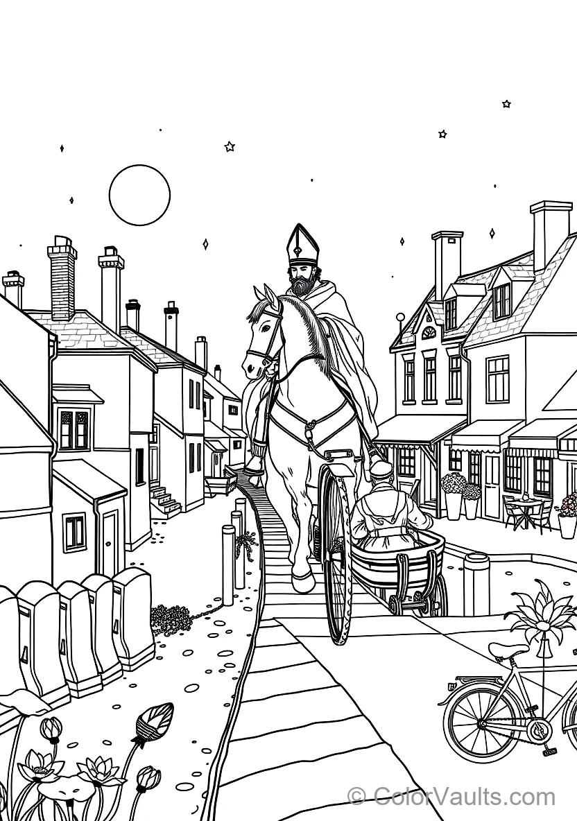 Sinterklaas on His White Horse Amerigo Riding Across (Scene 5)