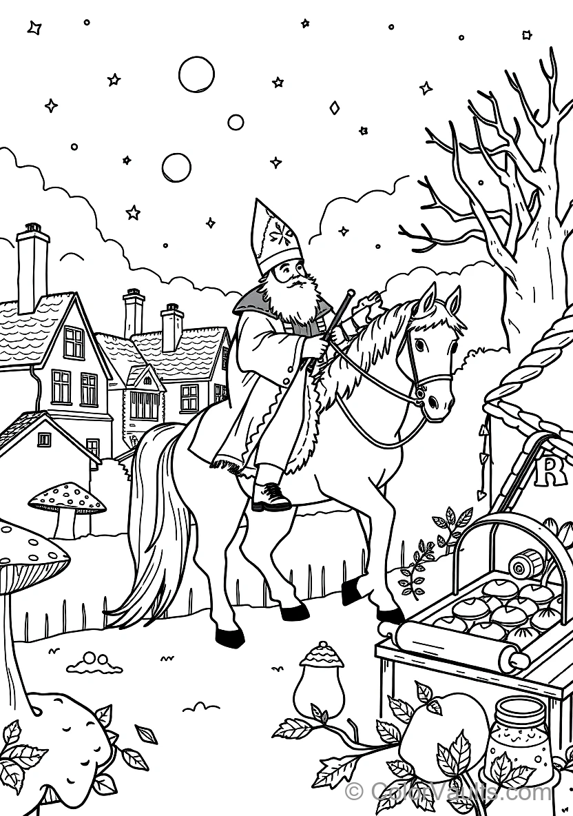 Sinterklaas on His White Horse Amerigo Riding Across (Scene 6)