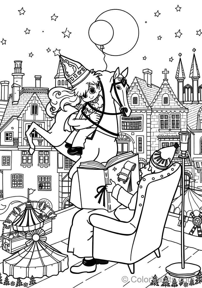 Sinterklaas on His White Horse Amerigo Riding Across (Scene 14)