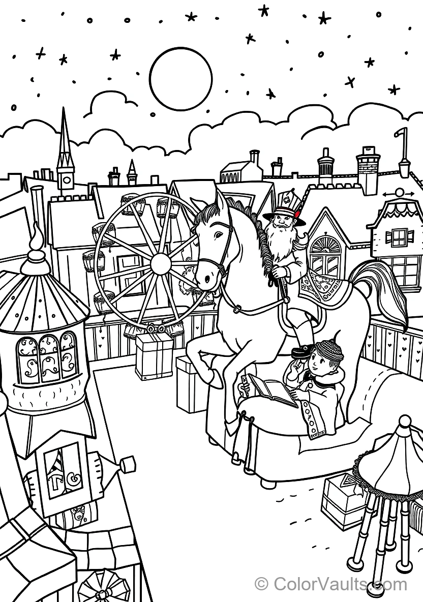 Sinterklaas on His White Horse Amerigo Riding Across (Scene 15)