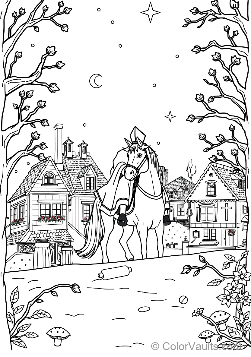 Sinterklaas on His White Horse Amerigo Riding Across (Scene 31)