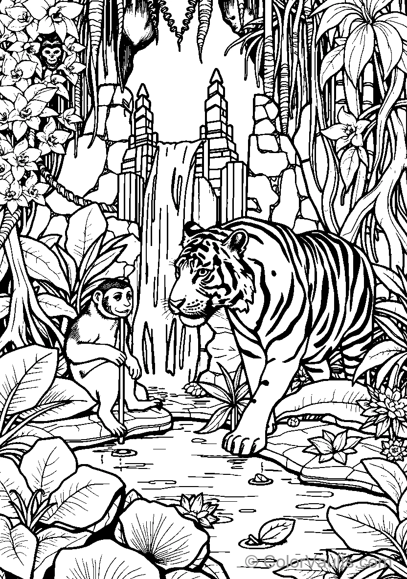 Monkey Encounters Tiger