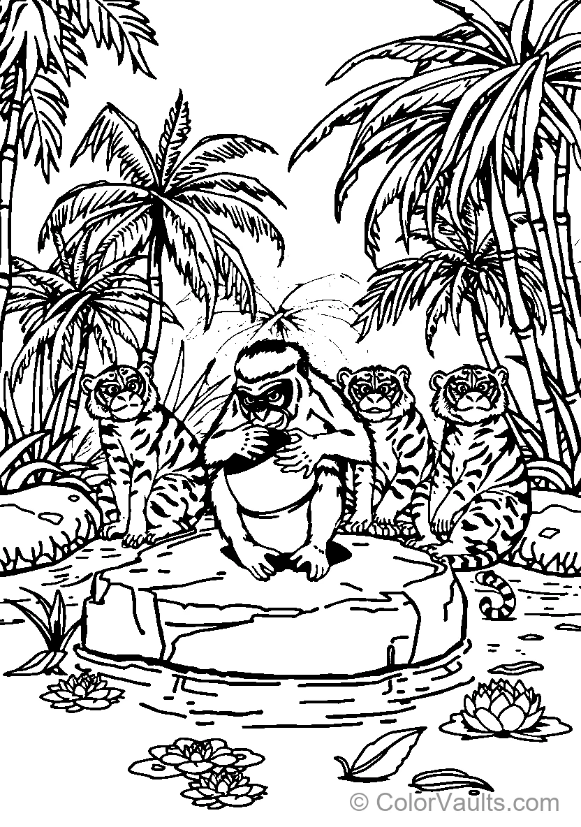 Monkey With Tigers