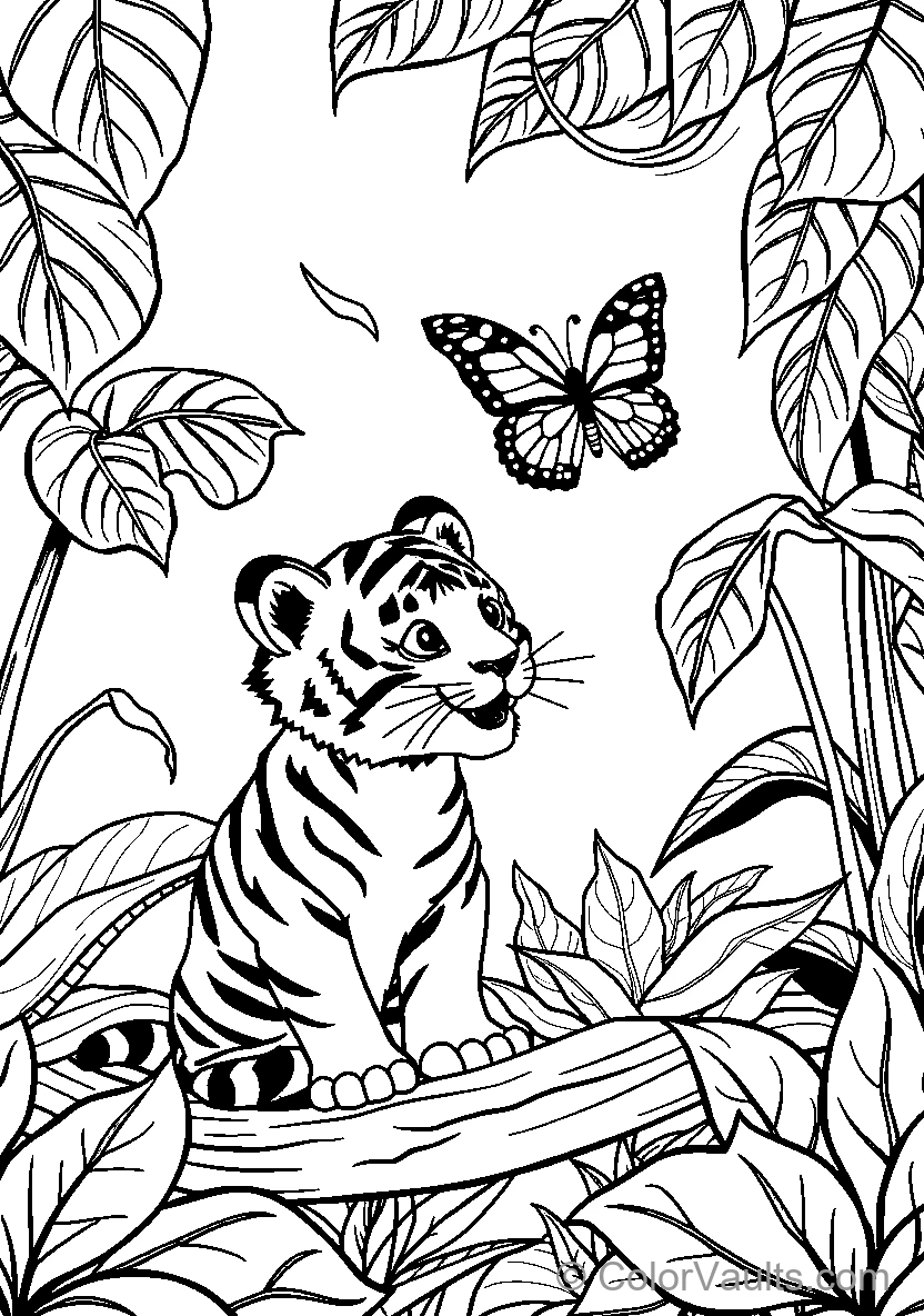 Tiger Cub In Nature