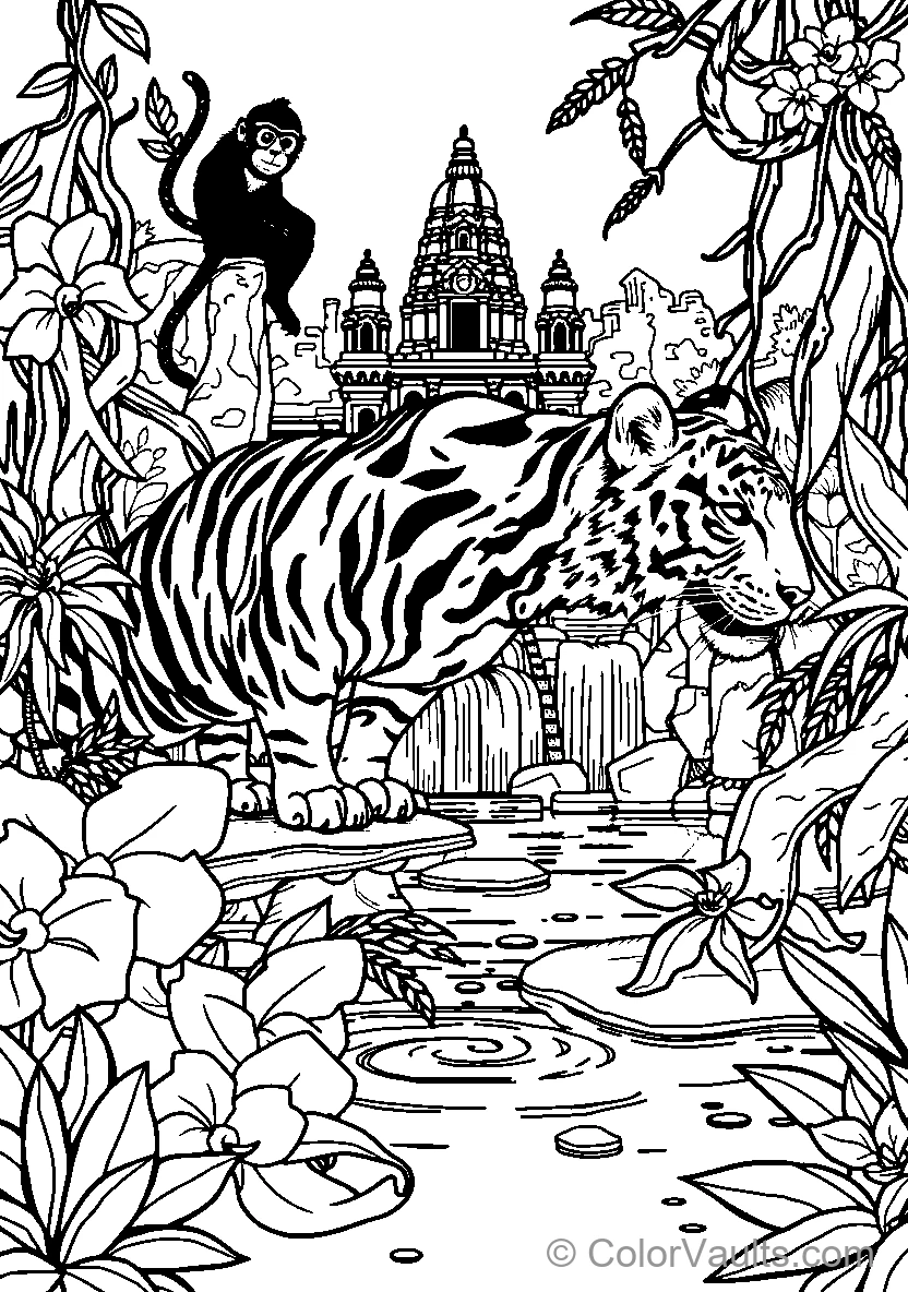 Tiger Encounter At Temple