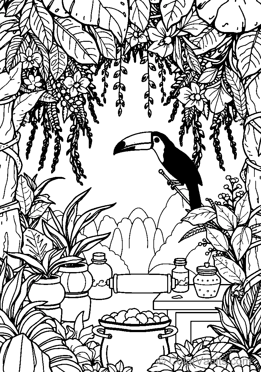 Toucan In A Tropical Jungle Setting