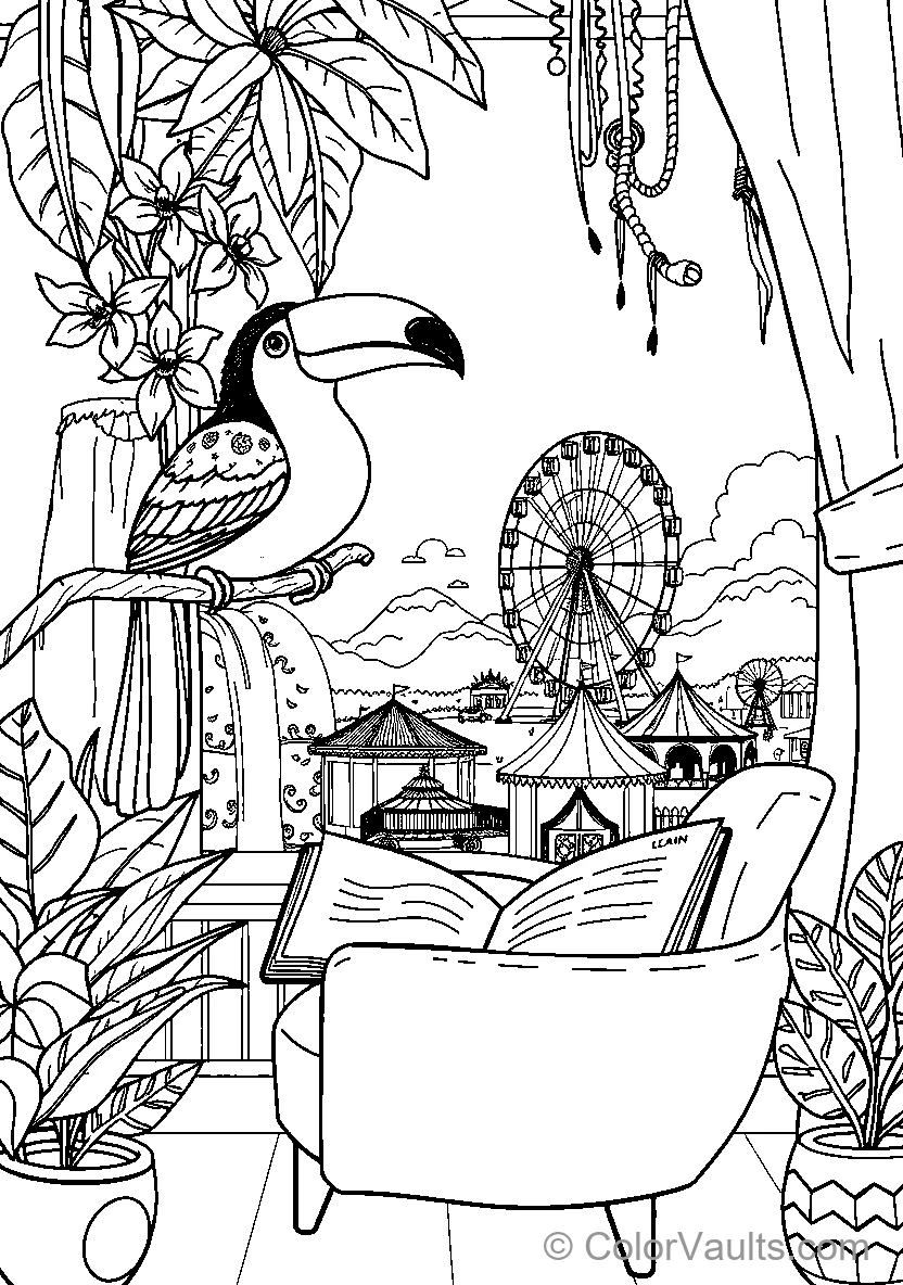 Toucan Reading In The Jungle