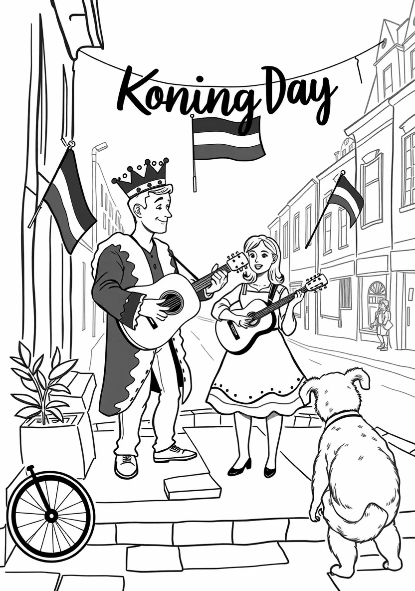 King's Day (Koningsdag) coloring page 1