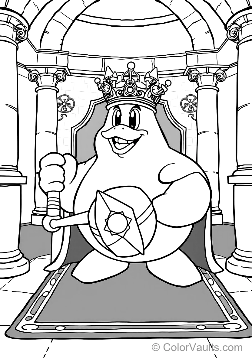 King Dedede the Royal Penguin Holding His Giant Wooden (Scene 8)