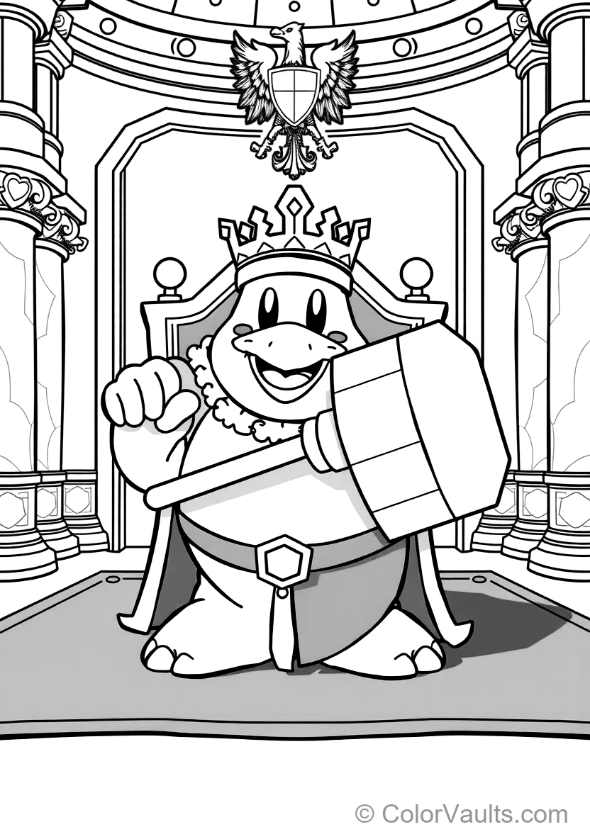 King Dedede the Royal Penguin Holding His Giant Wooden (Scene 10)