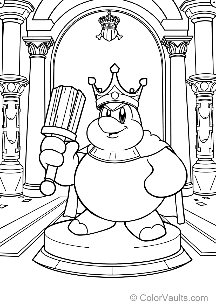 King Dedede the Royal Penguin Holding His Giant Wooden (Scene 12)
