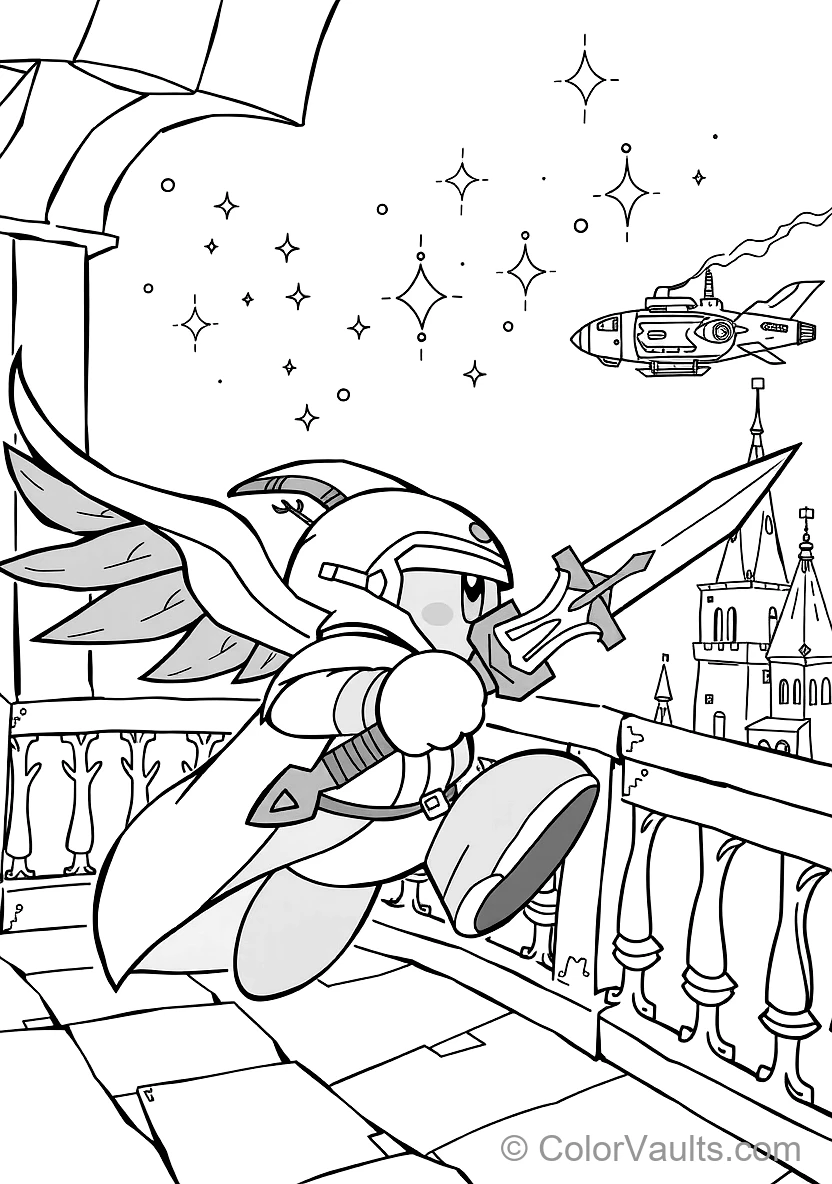 Meta Knight with Dark Winged Cape and Glowing Yellow (Scene 5)