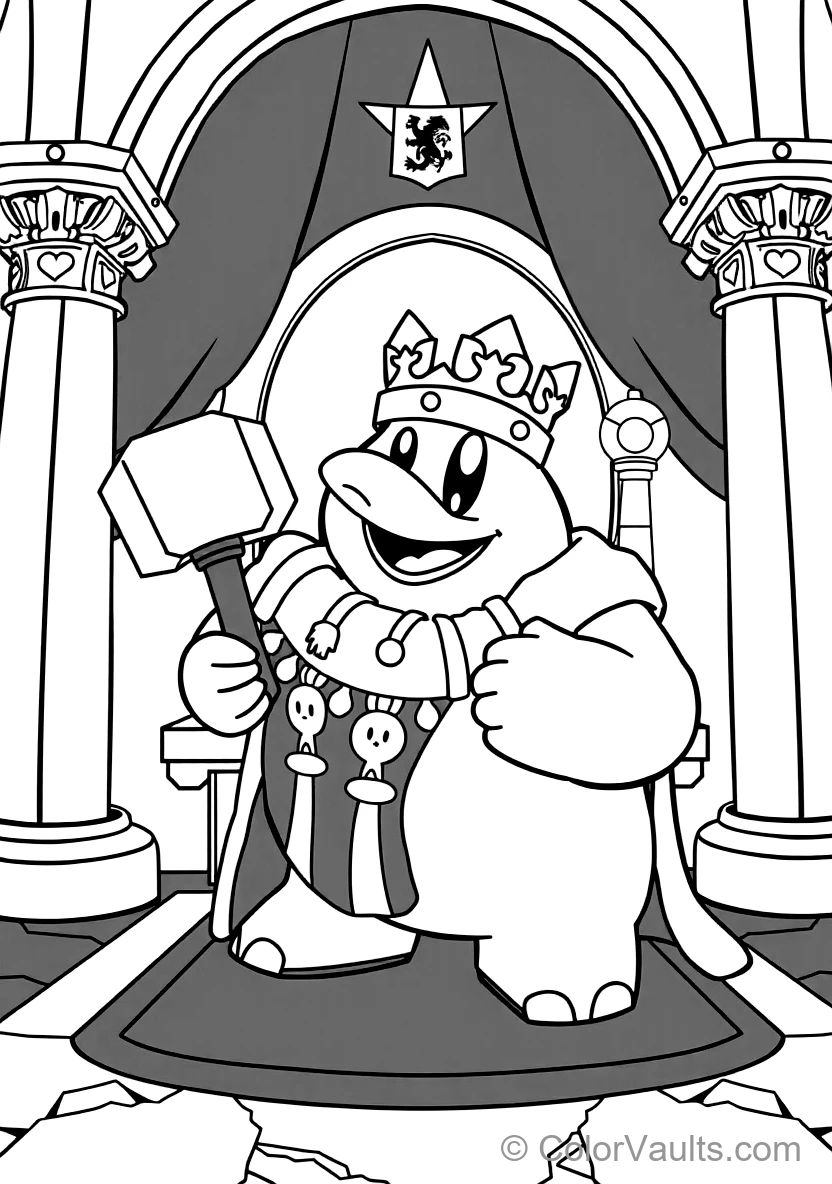 King Dedede the Royal Penguin Holding His Giant Wooden (Scene 14)