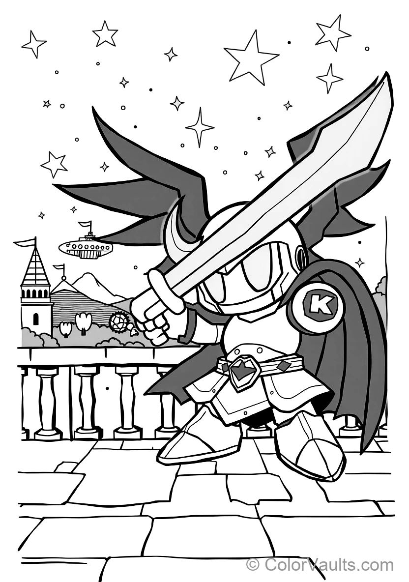 Meta Knight with Dark Winged Cape and Glowing Yellow (Scene 7)