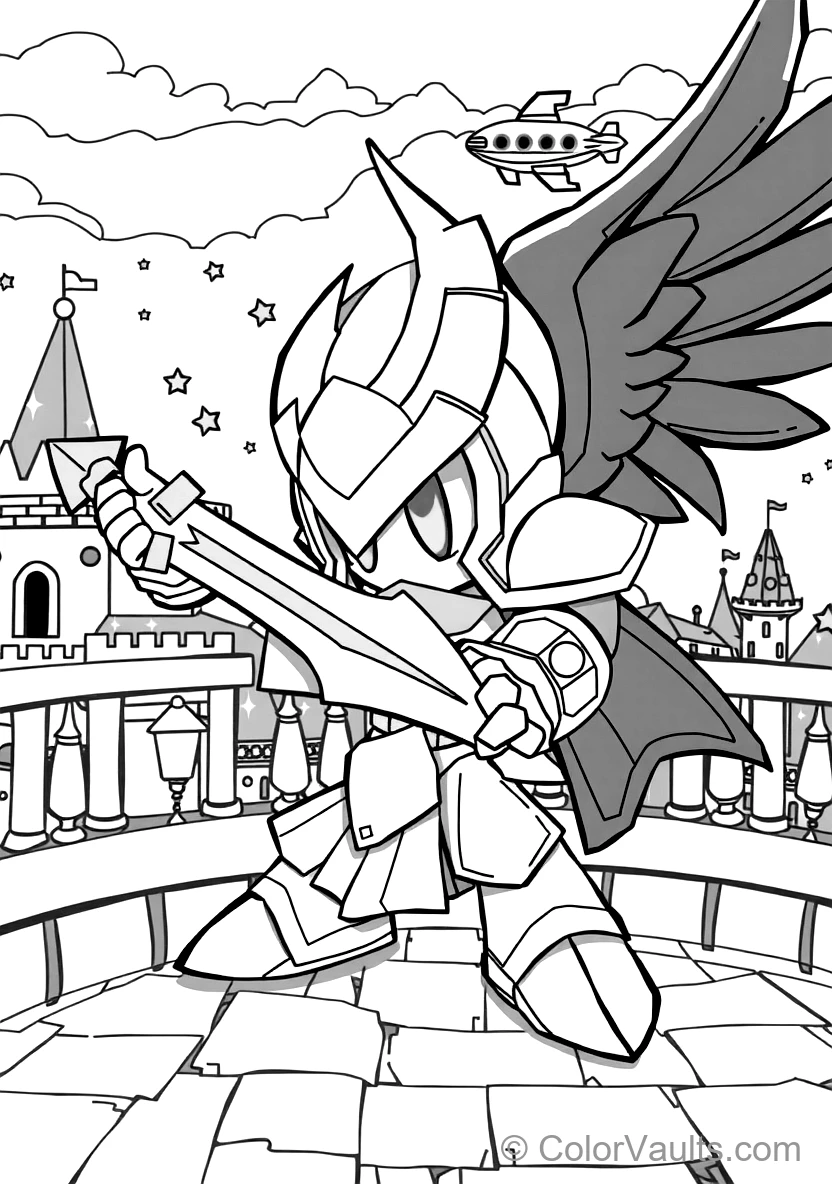 Meta Knight with Dark Winged Cape and Glowing Yellow (Scene 9)
