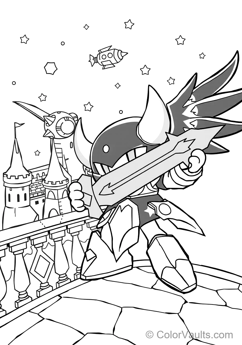 Meta Knight with Dark Winged Cape and Glowing Yellow (Scene 11)