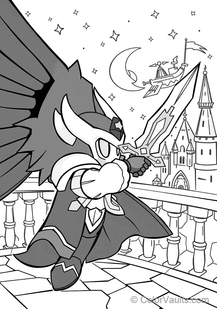 Meta Knight with Dark Winged Cape and Glowing Yellow (Scene 13)