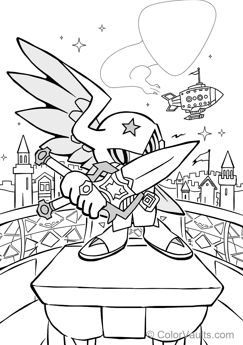 Meta Knight with Dark Winged Cape and Glowing Yellow (Scene 15)