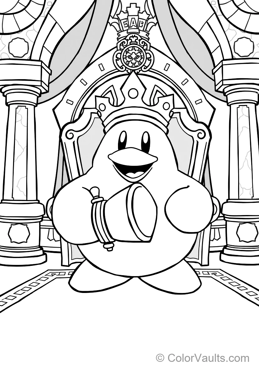 King Dedede the Royal Penguin Holding His Giant Wooden (Scene 16)