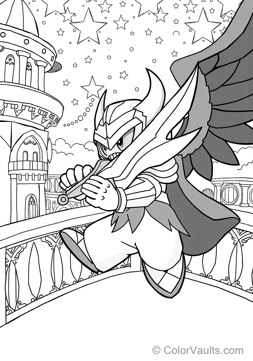 Meta Knight with Dark Winged Cape and Glowing Yellow (Scene 18)