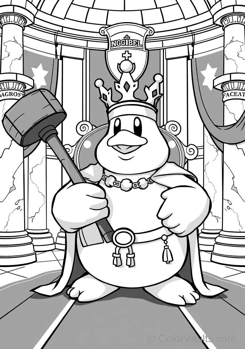 King Dedede the Royal Penguin Holding His Giant Wooden (Scene 18)