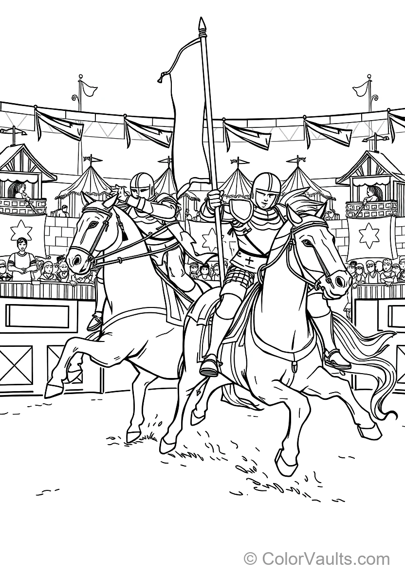 Medieval Castle Great Hall mit Royal Banners und Shields