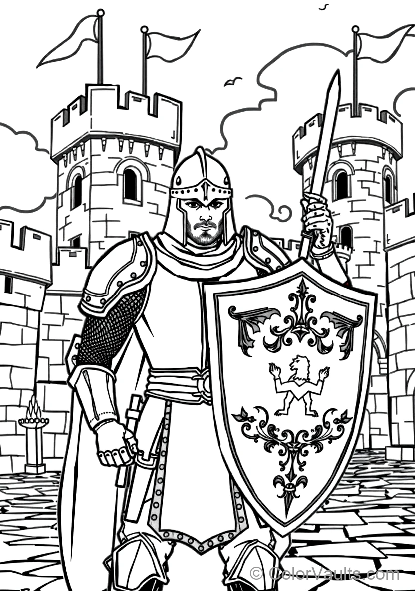 Medieval Archer Guarding the High Castle Turret
