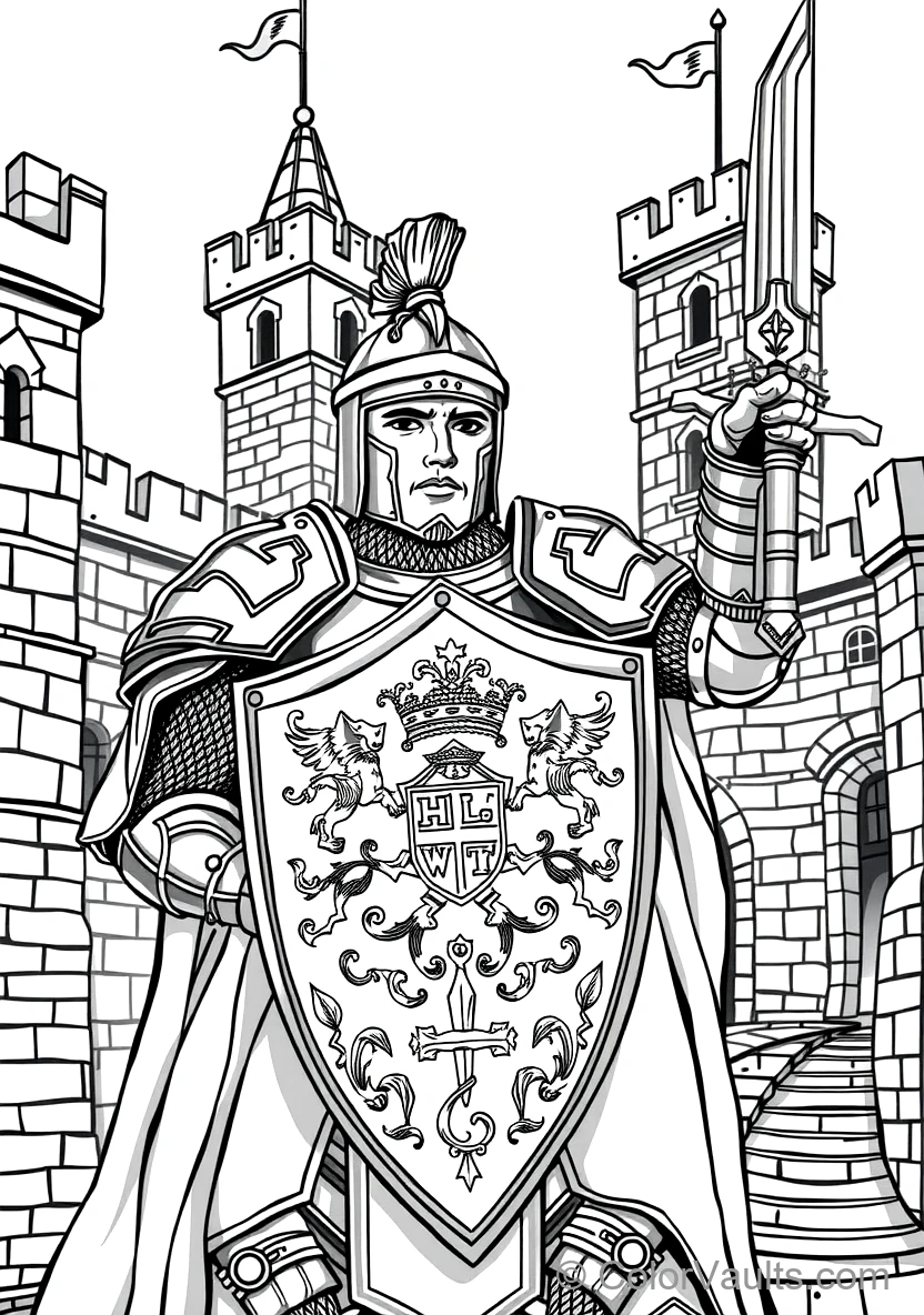 Knight Charging in Gallant Battle Stance