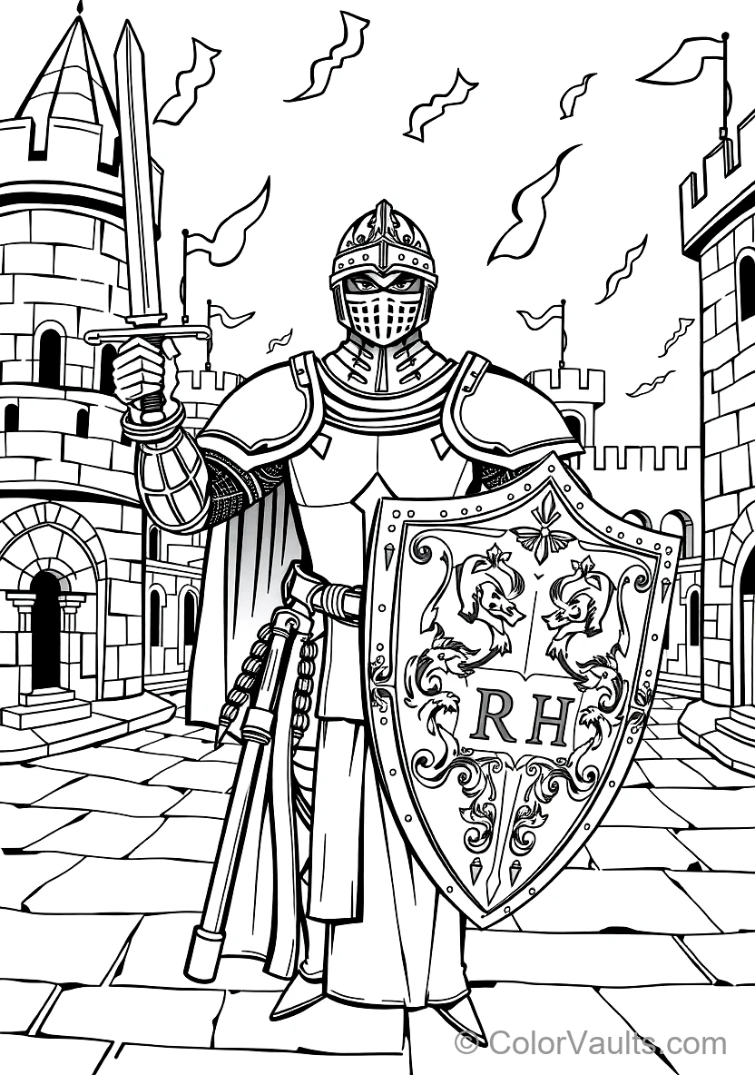 Medieval Falconry Knight avec Hunting Hawk