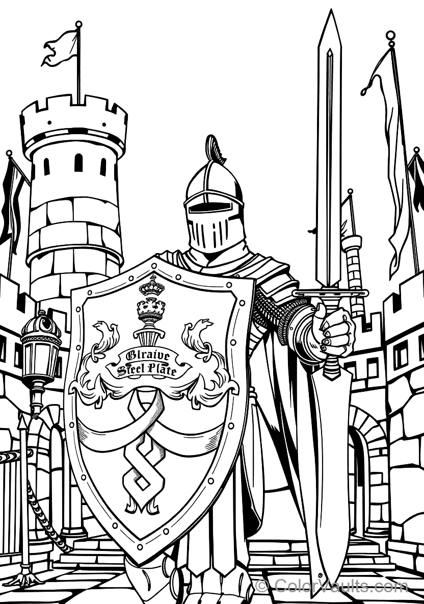 Knight Rescuing Maiden from Dark Fortress
