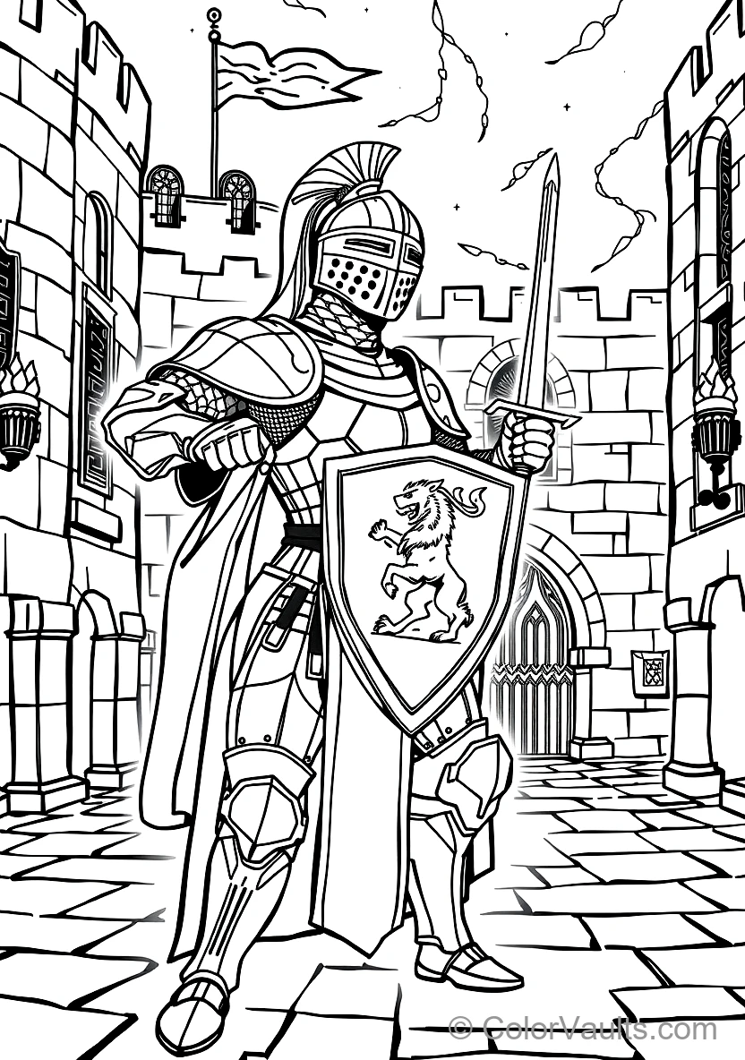 Knight Kneeling to Receive Knighthood from King (2)